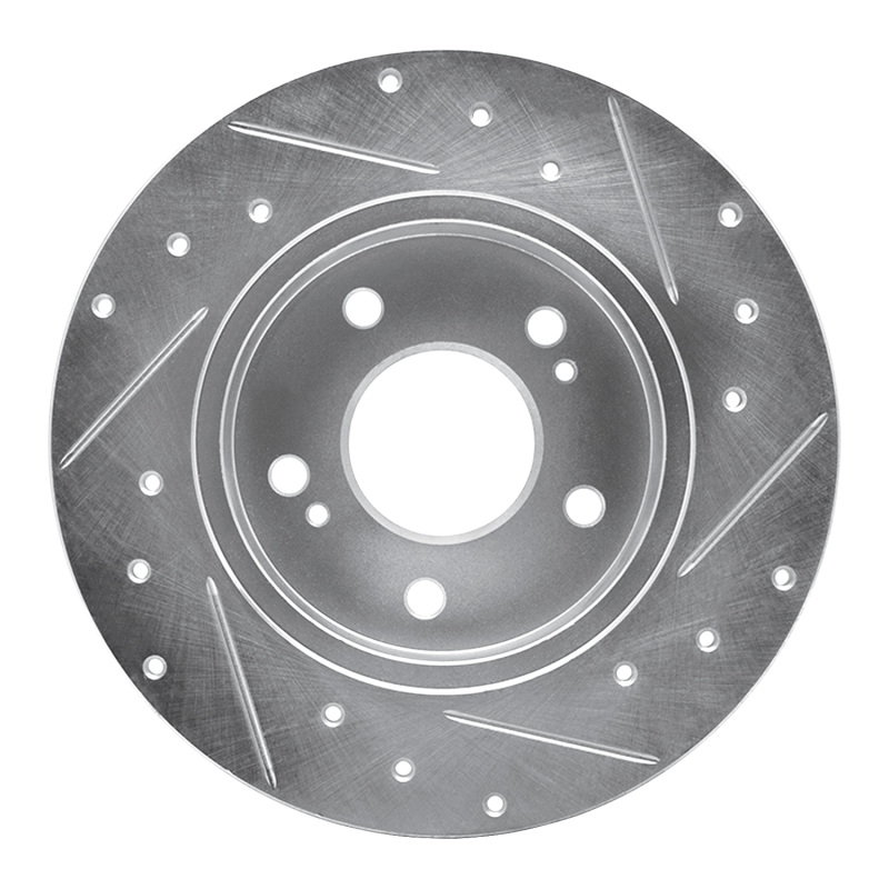 Infiniti I30 Brake Rotor (1) - Rear Left - R1 Concepts - Drilled & Slotted - Silver - `94-`04